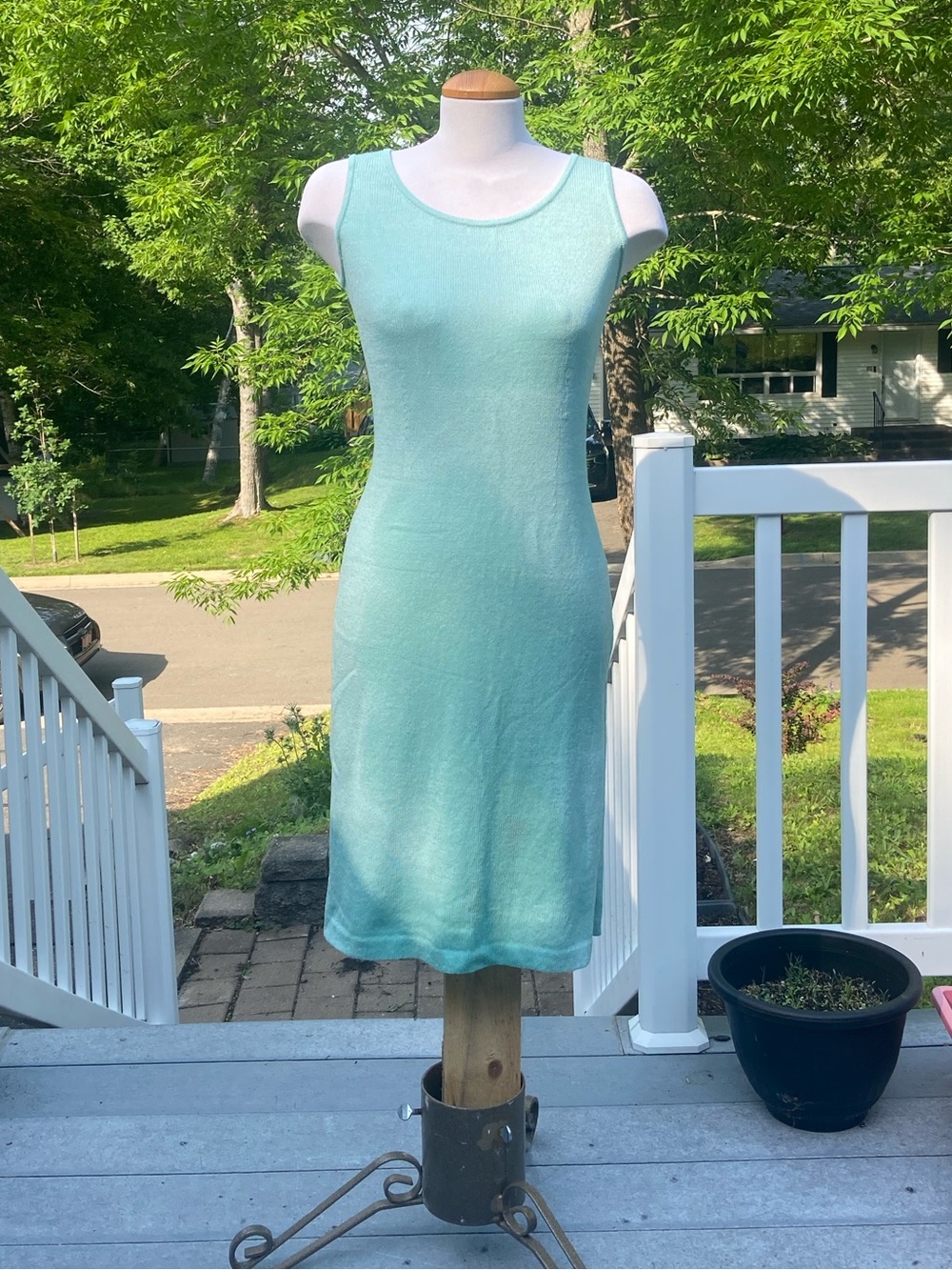 Vintage St. John Light Aqua Knit Dress